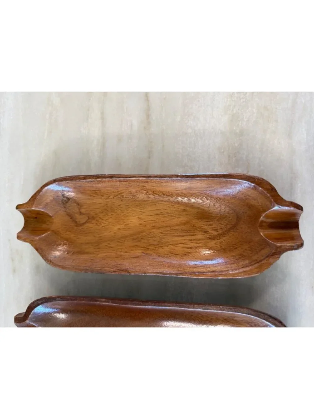 Set Of 4 Hand-Carved Wooden MCM Corn on the cob Holders